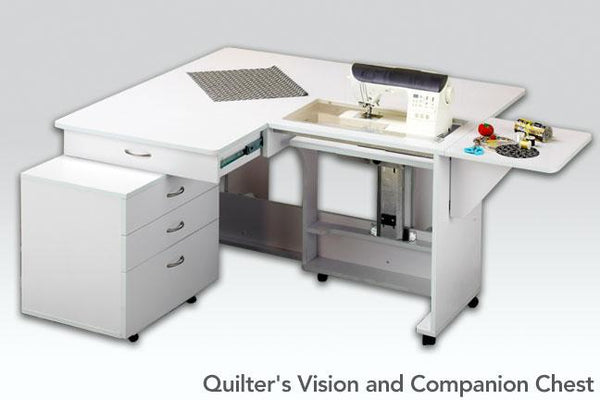 Quilters Vision (Cabinet and Caddie Set) Sewing Cabinet Gray Oak -  Tailormade Q-G001