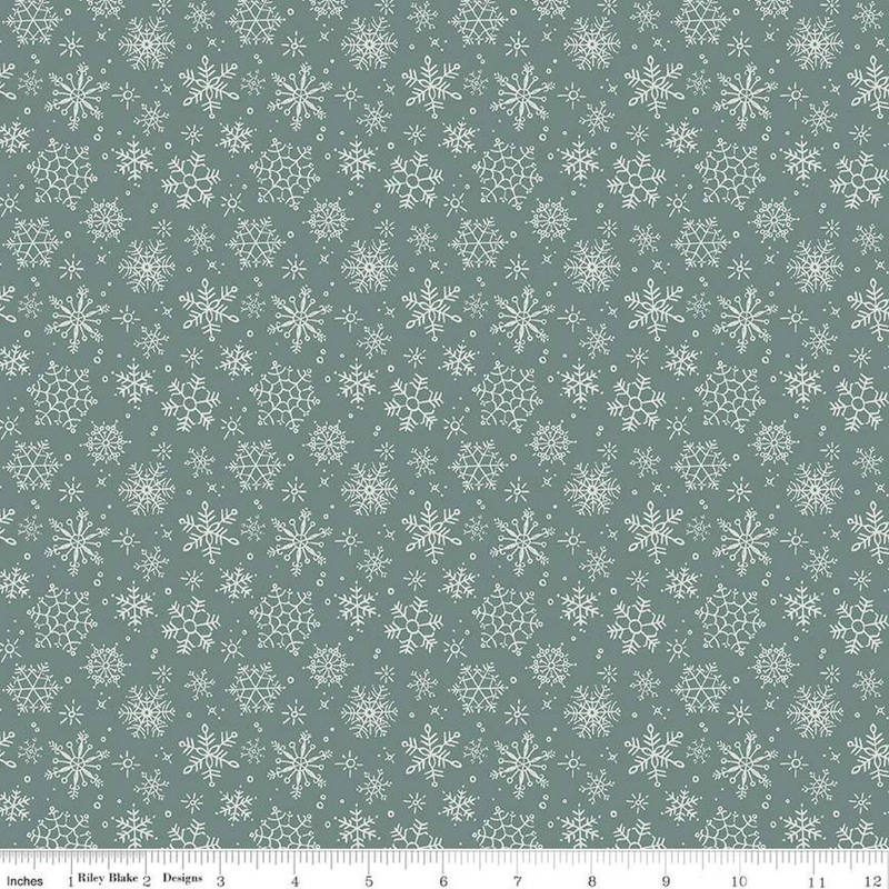 Snowflake Winter on Dark Blue - Riley Blake Magical Winterland Christm ...