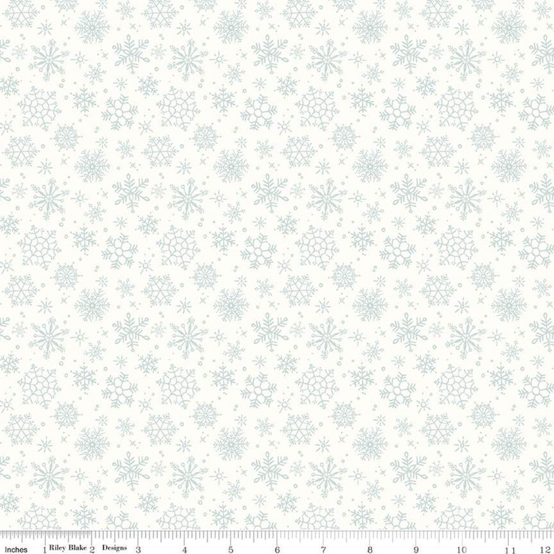 Snowflakes on White - Riley Blake Magical Winterland Christmas Collect ...