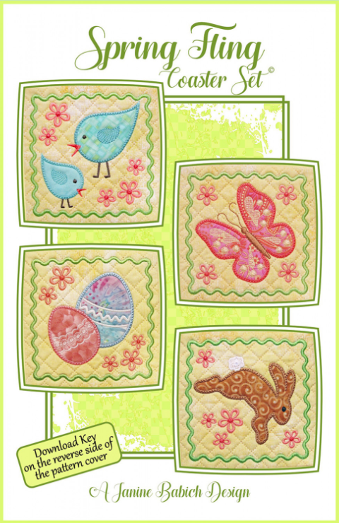 Spring Fling Coaster Set Machine Embroidery By Janine Babich – Aurora ...